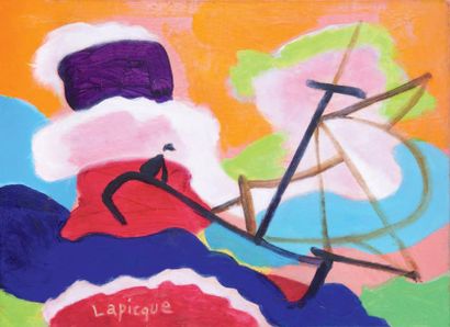 Charles LAPICQUE (1898-1988) Force 8, circa 1980 Acrylique sur toile, signée en bas...