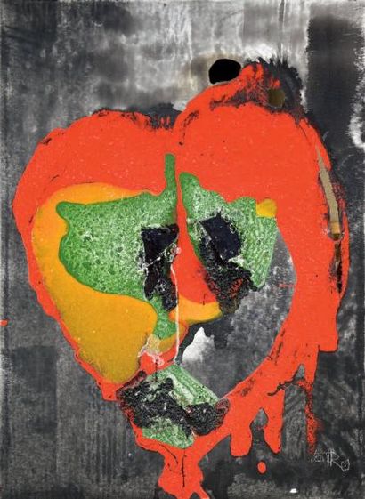Philippe PASTOR (né en 1961) Le Coeur Technique mixte sur toile, signée en bas à...