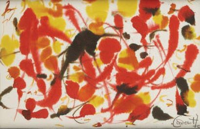 MICHEL CADORET (1912-1985) Composition, 1970 Aquarelle sur papier, signé et daté...