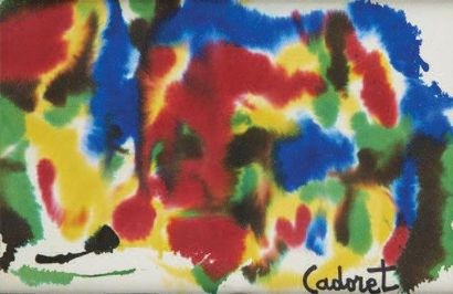 MICHEL CADORET (1912-1985) Composition Aquarelle sur papier, signé en bas à droite....