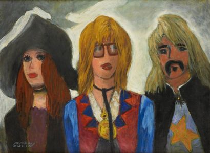 Paul COLIN (1892-1985) Les hippies Huile sur toile, signée en bas à gauche. 60 x...
