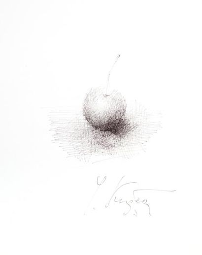 Yuri KUPER (1940) Pomme Mine de plomb sur papier, signé en bas à droite. 15,5 x 13...