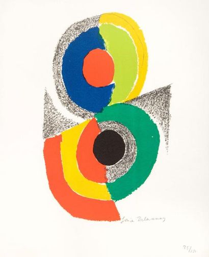 Sonia DELAUNAY (1885-1979) Composition Lithographie en couleurs, signée en bas vers...