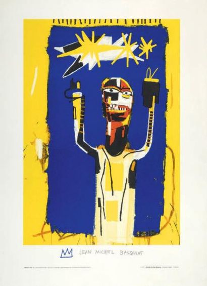 Jean-Michel BASQUIAT (1960-1988) Welcoming Jeers, 1997 Affiche lithographiée en couleurs...