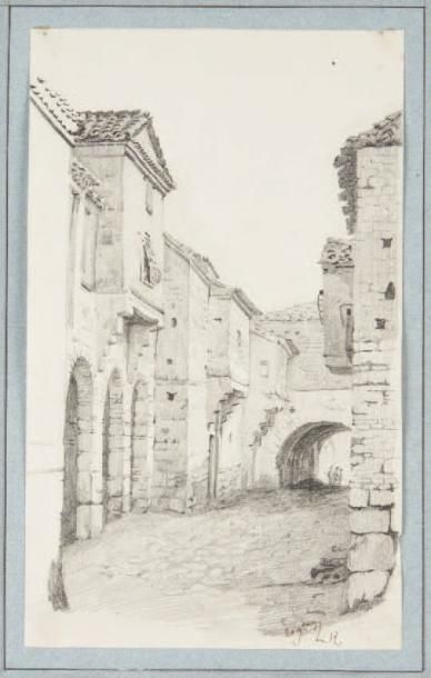 Louis ROGUIN (Rovigo 1813 - Valenciennes 1901) Vue de la rue principale de la Kasbah...