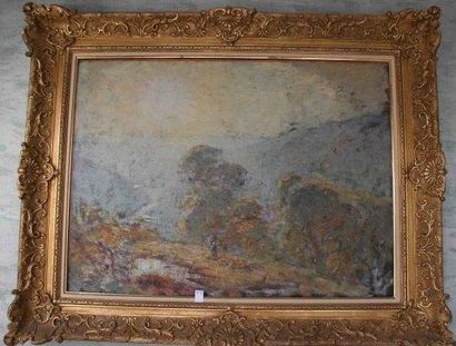 RAIMOND XXème siècle Paysage Huile sur toile, signée en bas à gauche 60 x 81 cm