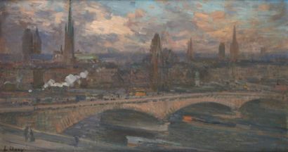 Jean Eugène CLARY (1856-1929) Vue de Rouen Huile sur toile, signée en bas à gauche....