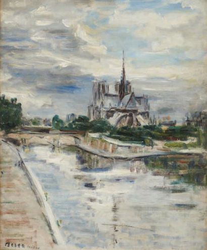Dimitrie BEREA (1908-1975) Notre Dame, Paris, 1941 Huile sur toile, signée, située...