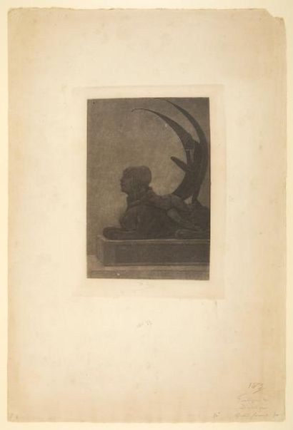 Félicien Rops (1833-1898) Le Sphinx -Héliogravure, signé au centre, avec ajout «le...