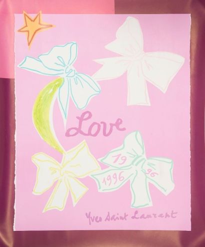 Yves Saint LAURENT Ensemble de six affiches "Love" de 1985, 1987,1989,1990,1995,...