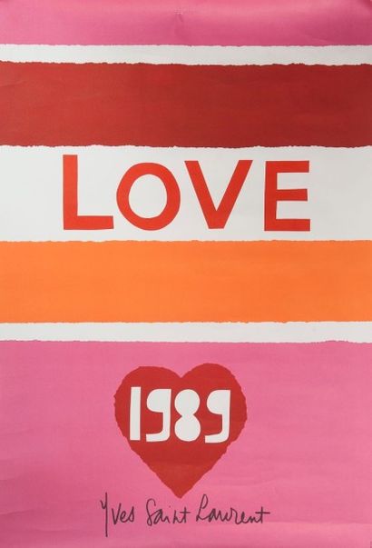 Yves Saint LAURENT Ensemble de six affiches "Love" de 1985, 1987,1989,1990,1995,...