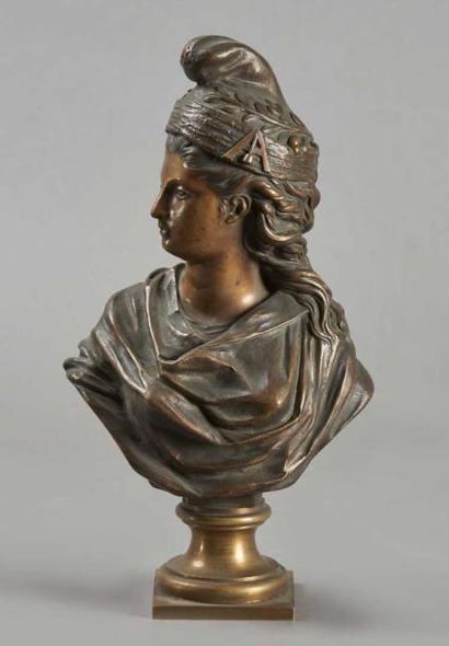 null GREGOIRE, buste de Marianne coiffé de son bonnet phrygien orné de lauriers d'attributs...