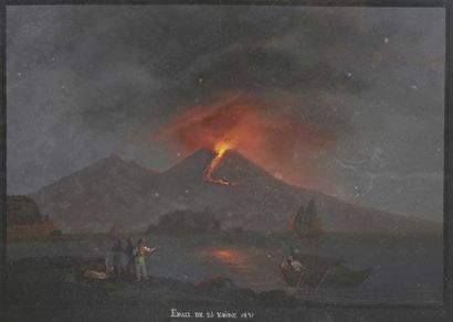 Camillo di VITO (Actif à Naples entre 1790 et 1835) L'éruption du Vésuve en 1831...