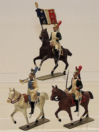 null 1Er Empire: 3 Cavaliers des Dragons de la Garde 1809