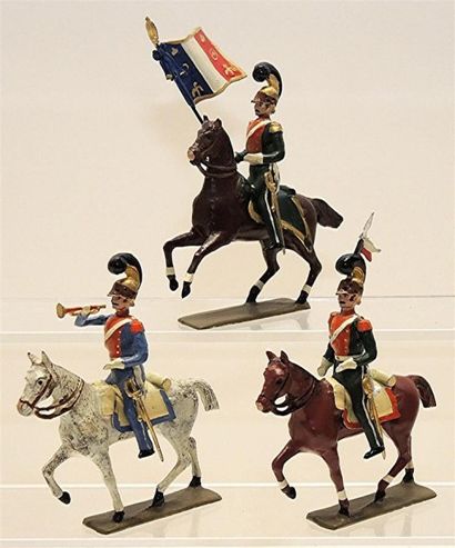 null 1Er Empire: 3 Cavaliers du 2ème Régiment Chevau-Légers 1812