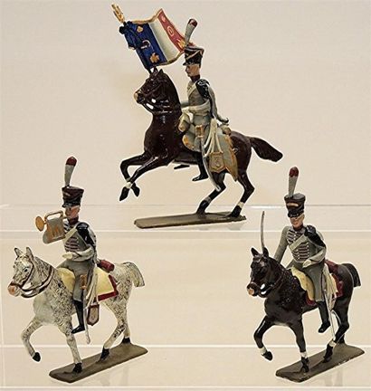 null 1Er Empire: 3 cavaliers du 3ème Régiments Hussards 1808