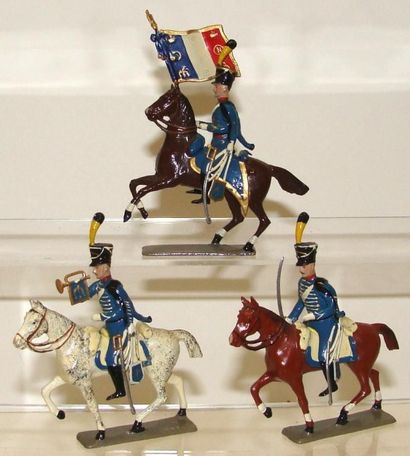 null 1Er Empire: 3 cavaliers des Chasseurs 1805
