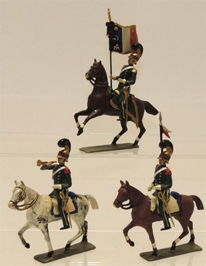 null 1Er Empire: 3 cavaliers des Carabiniers 1812