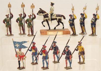null Renaissance: FRANCOIS 1Er à cheval, et son Infanterie avec Hallebardiers