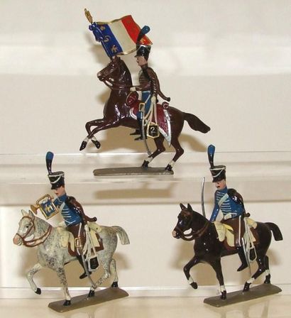 null 1Er Empire: 3 cavaliers du 2ème Régiment Hussards 1808