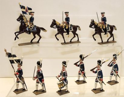 null 18Ème siècle: Gardes Françaises à cheval et à pied (9 p)
