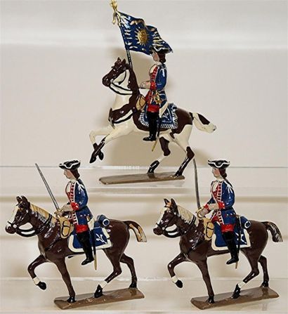 null 18Ème siècle: 3 Cavaliers des Gardes Françaises