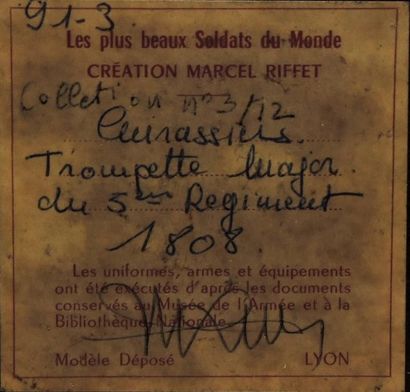 Marcel RIFFET  Trompette des Cuirassiers 5ème Régiment 1808 Trompette des Dragons...