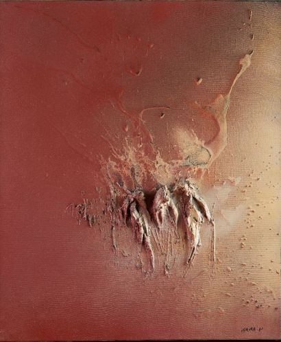 CARURA XX-XXIème siècle "Composition abstraite"
Technique mixte sur toile, porte...