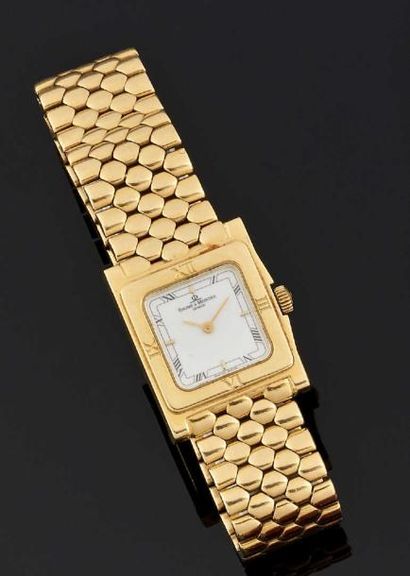 BAUME & MERCIER Montre bracelet de dame en or jaune 18 k (750°/oo). La montre de...