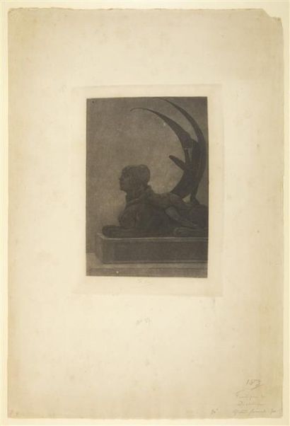 Félicien Rops (1833-1898) Le Sphinx Héliogravure, signée au centre, avec ajout «...