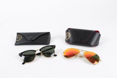 RAY-BAN Lot composé d'une paire de lunettes de soleil "Aviator" et d'une paire de...