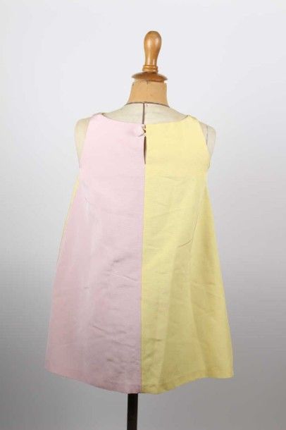 PAULE KA Lot composé d'une mini robe de forme trapèze en reps de coton rose, jaune,...