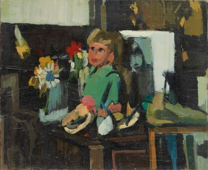 André LEMAÎTRE (1909-1995) 
Nature morte à la poupée, 1968
Huile sur toile, signée...