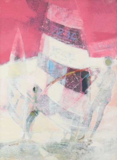 Paul AMBILLE (1930-2010) 
Les planches roses, 1986
Huile sur toile, signée et datée...