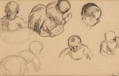 Maximilien Luce (1858-1941) 
Etude d'enfant
Fusain sur papier, signé en bas à droite.
14,5...