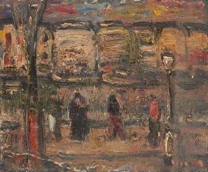 Sylvain VIGNY (1902-1970) 
Promeneurs
Huile sur toile signée en bas à droite.
38...
