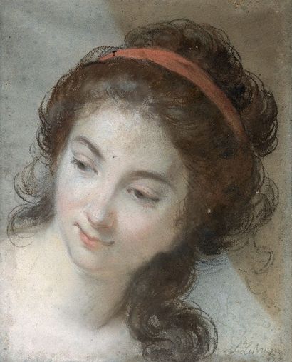 Elisabeth Louise VIGEE LE BRUN (Paris 1755 - 1842) 
Portrait d'une femme portant... Gazette Drouot
