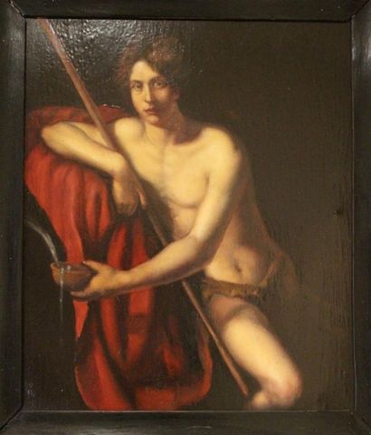 ECOLE ITALIENNE Saint Jean-Baptiste
Huile sur cuivre.
35 X 30 cm