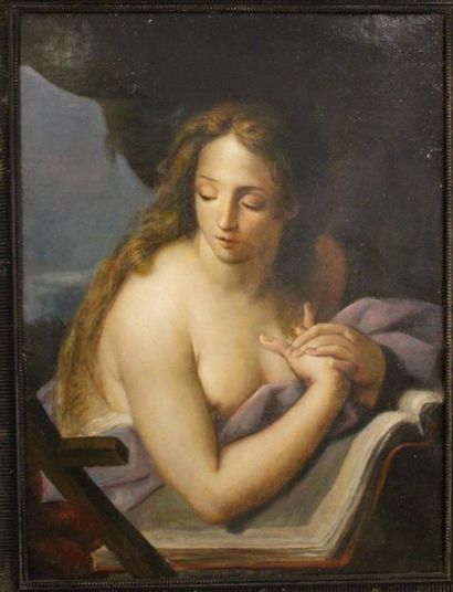 Ecole du XXème siècle Marie-Madeleine
Huile sur toile.
Rentoilée. 84 x 63 cm