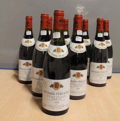 null 12 bouteilles "Bouchard Pèreet Fils" 1989 - Echézeaux Bas et moyen goulots -...