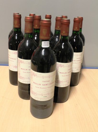 null 1 caisse de 12 bouteilles "Cgâteau Moulin Saint-Geroges" - 1986, Saint-Emilion....