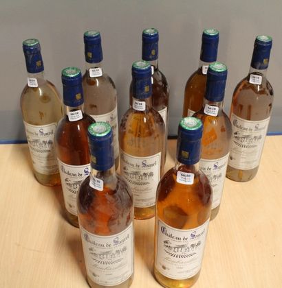 null 10 bouteilles "Château de Sanret" - 1990, Montbazillac rosé. Bas goulot, haute...