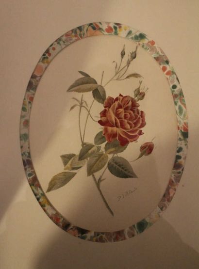D'après REDOUTE Deux gravures formant pendants "bouquets de roses". 32 x 24 cm On...