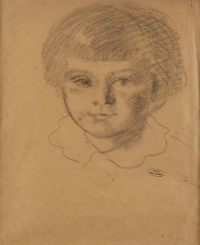 André DERAIN (Chatou 1880 - Garches 1954) 
Portrait d'un jeune garçon
Crayon noir.
33...