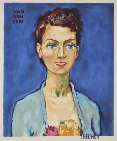 Kees VAN DONGEN (1877-1968) 
Hommage à Marie-Claire lithographie en couleurs, tampon...