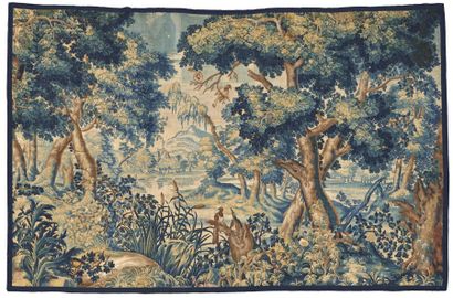 null TAPISSERIE d'Aubusson représentant un paysage lacustre.
XVIIIe siècle 202 cm...