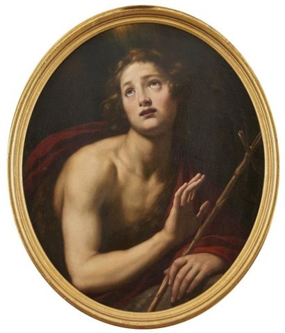 Matteo ROSSELLI (Florence 1578 - 1650) Saint Jean Baptiste
Toile ovale
79 x 64,5...