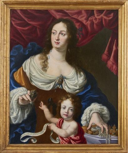 Cesare DANDINI (Florence 1596 - 1657) Allégorie de la Richesse avec le portrait de...
