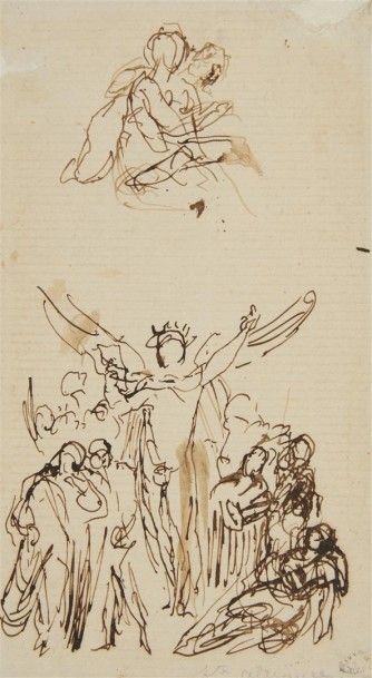 Jean Baptiste CARPEAUX (Valenciennes 1827 - Courbevoie 1875) Etude pour la Sainte...