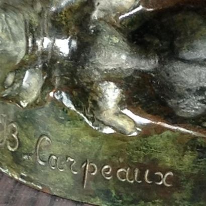 Jean-Baptiste CARPEAUX (1827-1875) La frileuse
Epreuve en bronze à patine verte
Susse...